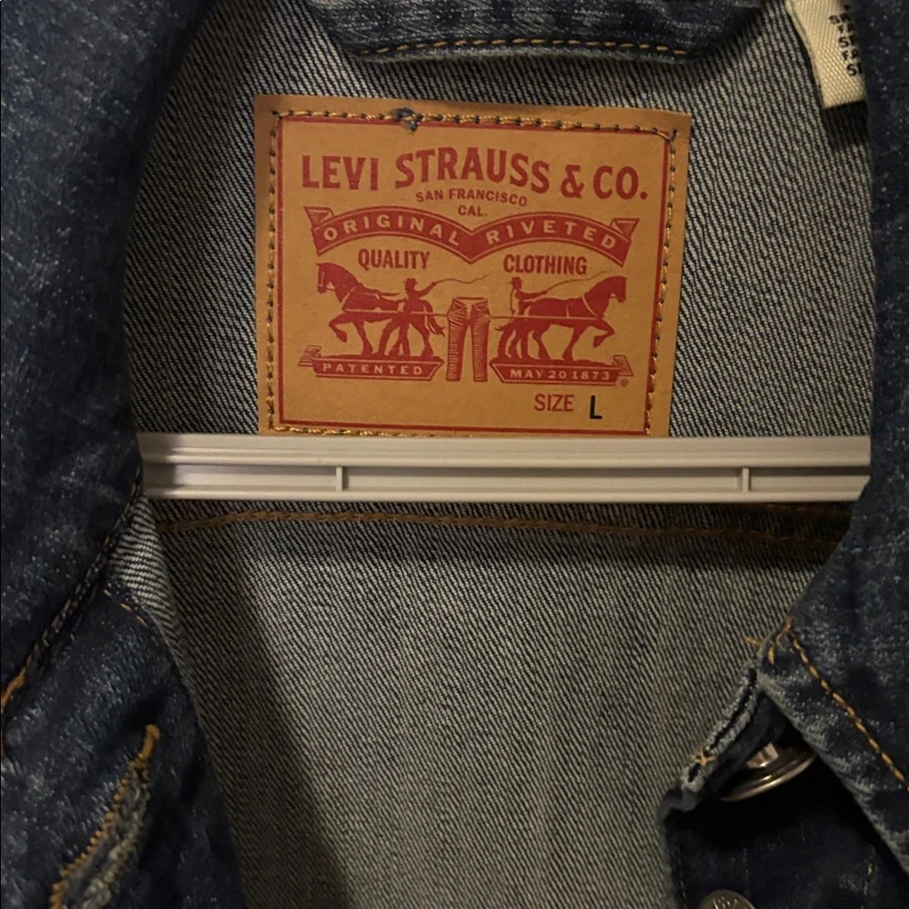 Levi's Dark Blue Denim Jacket Size L - Picture 2 of 12